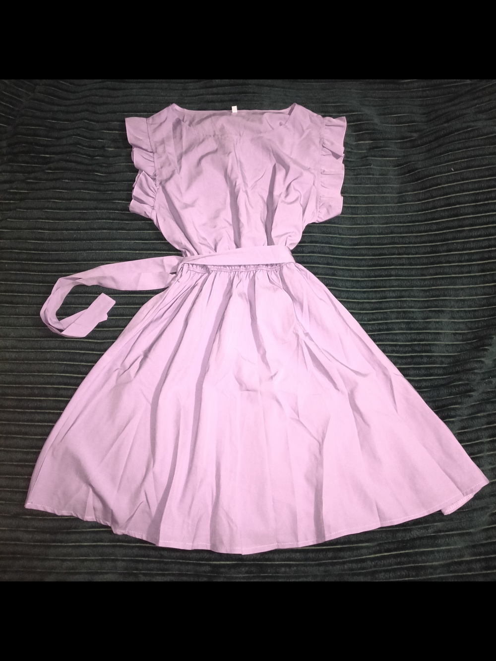 Lavender Ruffle Sleeve Midi Dress
